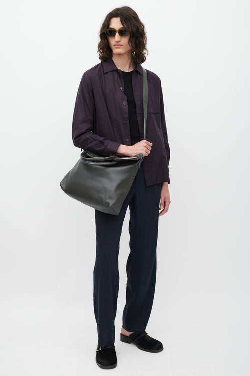 Want Les Essentiels Dark Grey Leather O'Hare Tote Bag