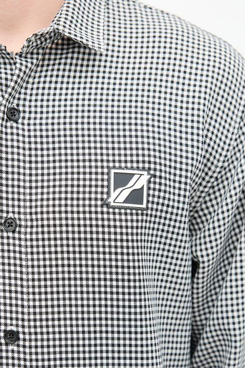 We11done Gingham Logo Patch Shirt