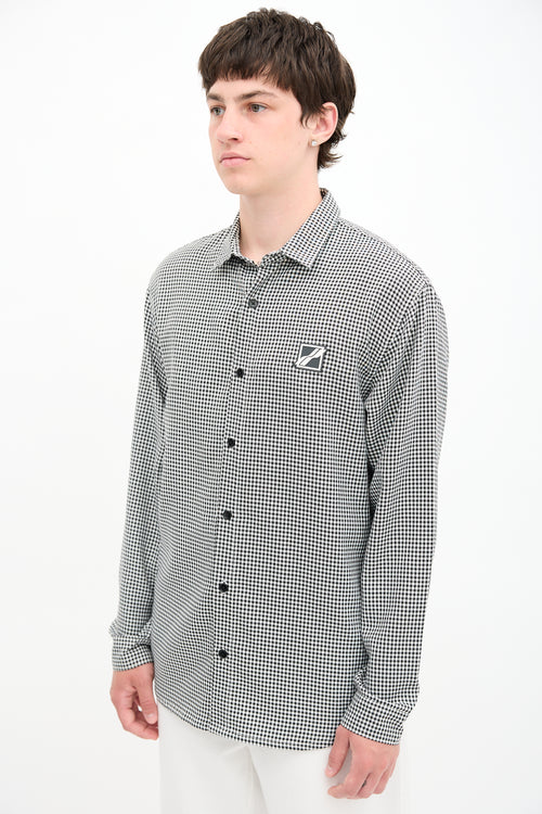 We11done Gingham Logo Patch Shirt