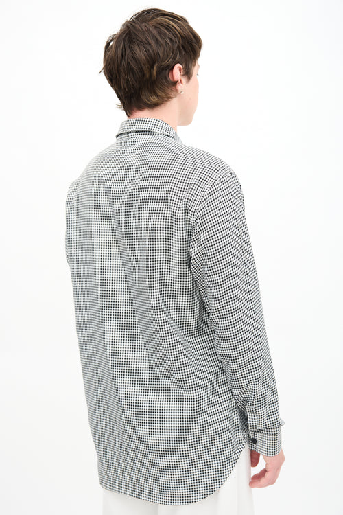 We11done Gingham Logo Patch Shirt