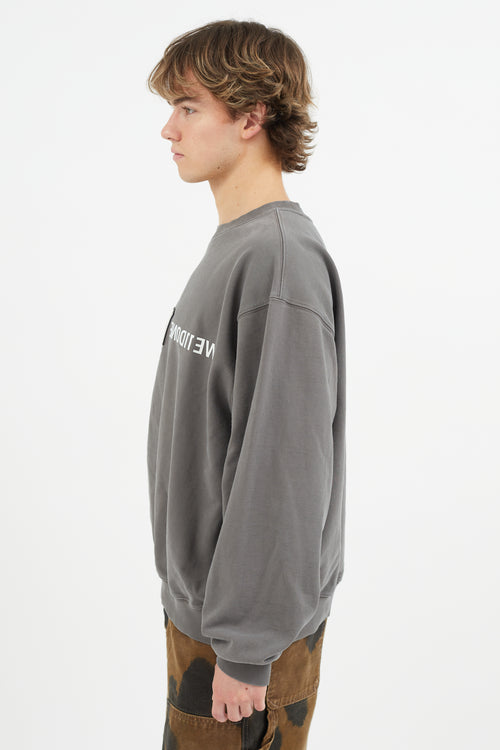We11done Grey Logo Patch Sweatshirt