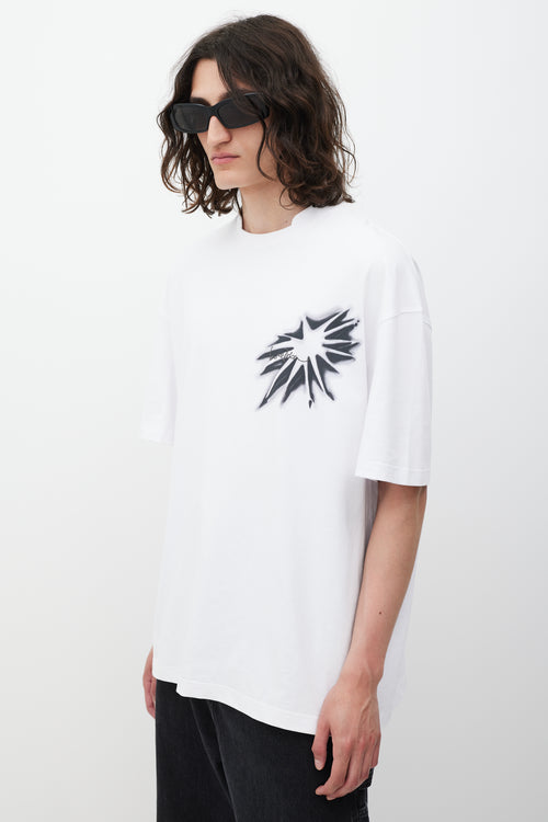 We11done White & Black Embellished Spray Graphic T-Shirt