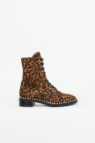 Stuart Weitzman Printed Hair Allie Combat Boot