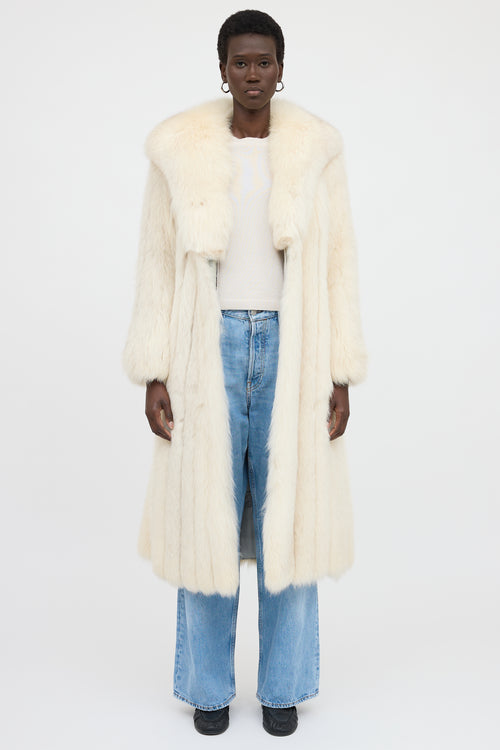 Long Paneled Fur Coat