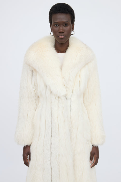 Long Paneled Fur Coat
