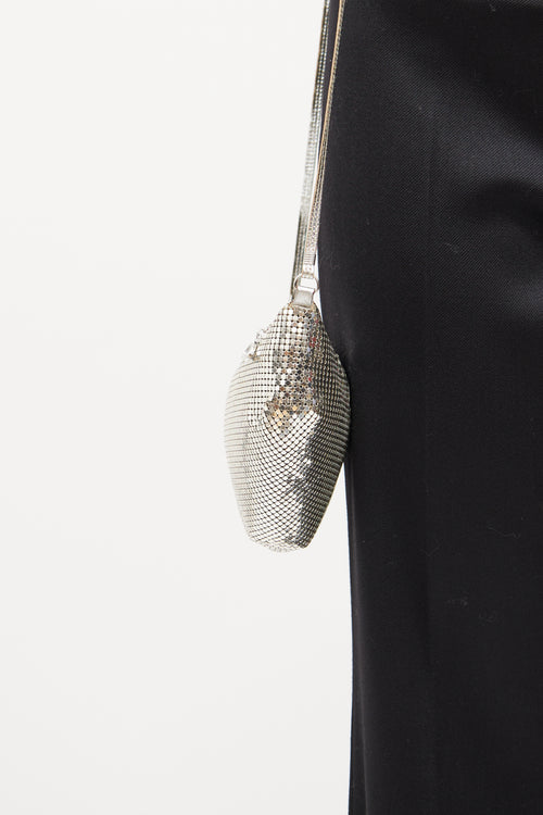 Whiting & Davis Silver Mesh Sequin Bag