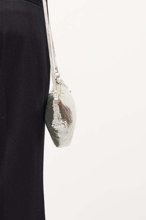 Whiting & Davis Silver Mesh Sequin Bag