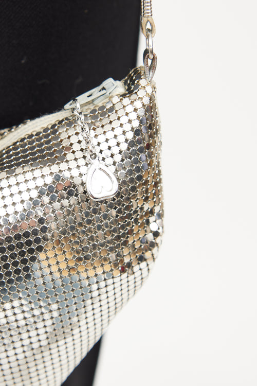 Whiting & Davis Silver Mesh Sequin Bag