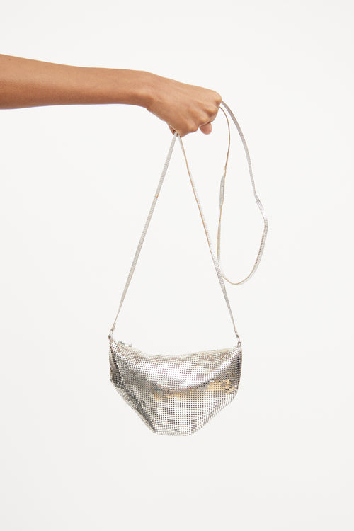 Whiting & Davis Silver Mesh Sequin Bag