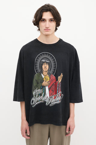 Willy Chavarria Black & Multicolour Graphic T-Shirt