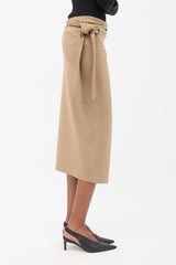 Wolford Brown Origami Drape Wrap Skirt