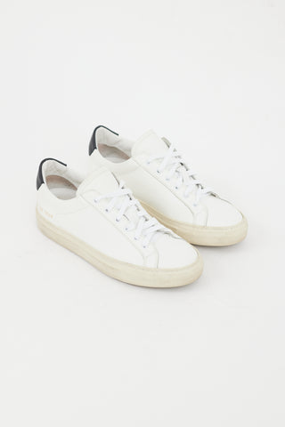 Woman by Common Projects White Retro Leather Low Sneaker