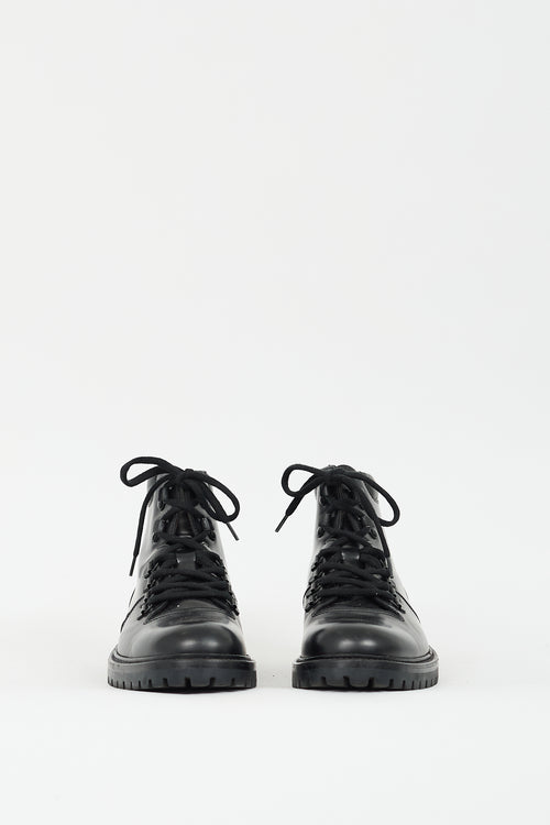 Woman by Common Projects Black Leather Hiking Ankle Boot