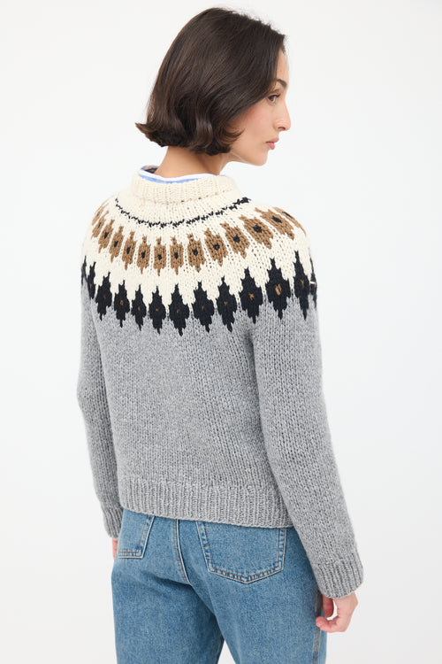 Wommelsdorff Grey & Multi Cashmere Lotta Fair Isle Sweater