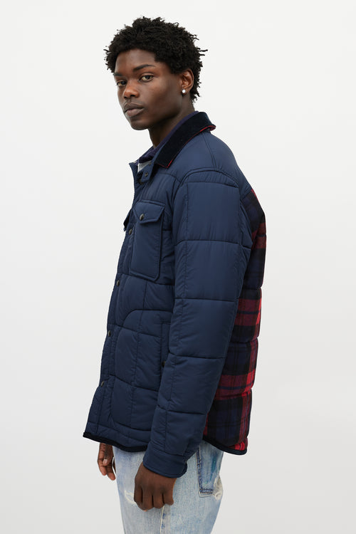 Woolrich Navy & Red Plaid Padded Jacket