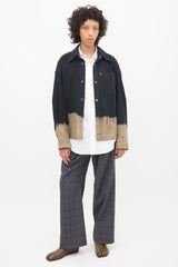 Wooyoungmi Black & Brown Dip Dye Denim Jacket