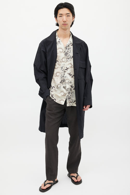 Wooyoungmi Black Cotton & Nylon Trench Coat