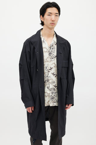 Wooyoungmi Black Cotton & Nylon Trench Coat