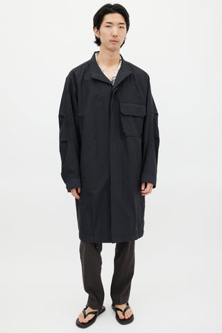 Wooyoungmi Black Cotton & Nylon Trench Coat