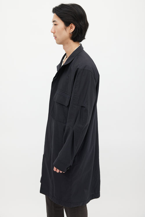 Wooyoungmi Black Cotton & Nylon Trench Coat