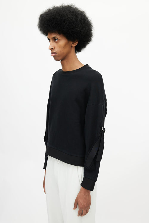 Wooyoungmi Black Strap Sleeve Sweatshirt