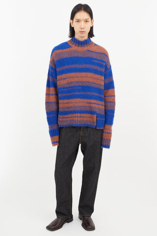 Wooyoungmi Blue & Orange Oversized Knit Sweater