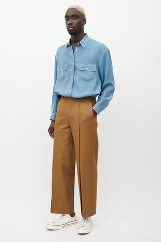Wooyoungmi Brown Pleated Trouser