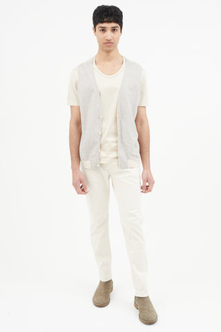 Wooyoungmi Cream & Grey Shirt Vest