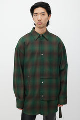 Wooyoungmi Green & Brown Wool Layered Plaid Shirt