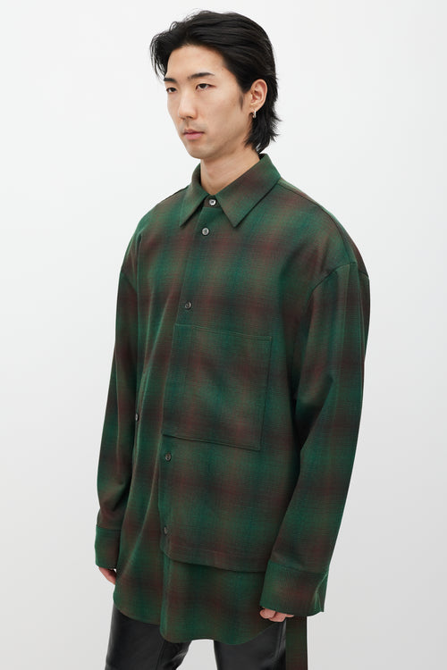 Wooyoungmi Green & Brown Wool Layered Plaid Shirt