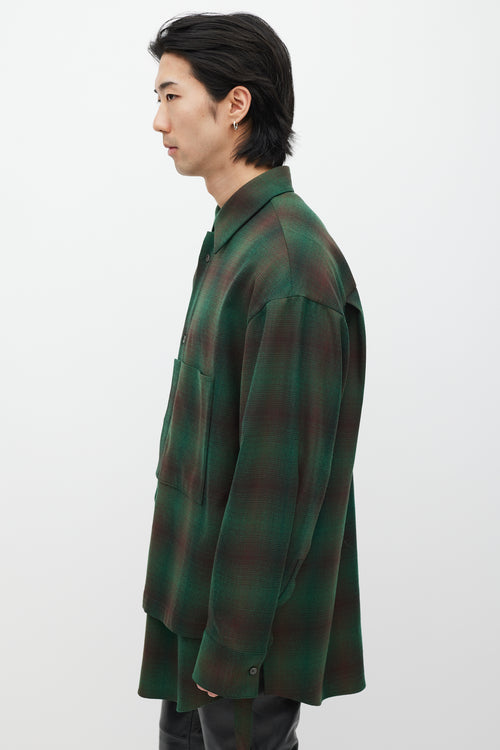 Wooyoungmi Green & Brown Wool Layered Plaid Shirt