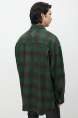 Wooyoungmi Green & Brown Wool Layered Plaid Shirt