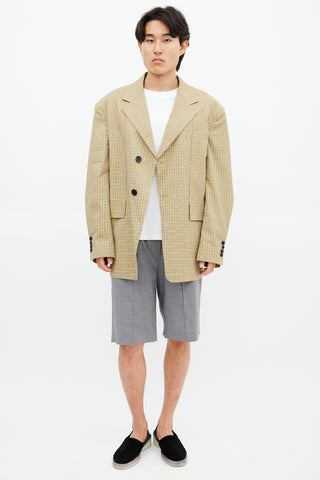 Wooyoungmi Yellow & Black Plaid Blazer