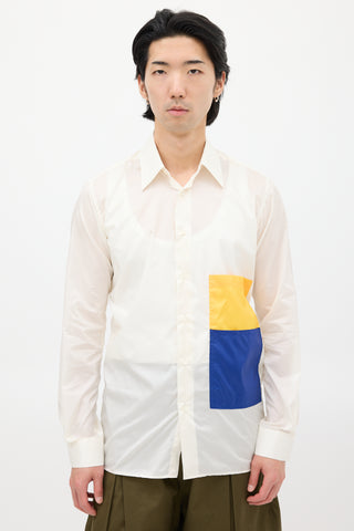 Xander Zhou Cream & Multicolour Nylon Shirt