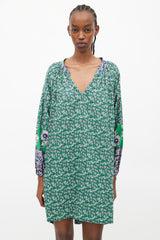 Xirena Green & Multicolour Floral Belted Dress