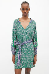 Xirena Green & Multicolour Floral Belted Dress
