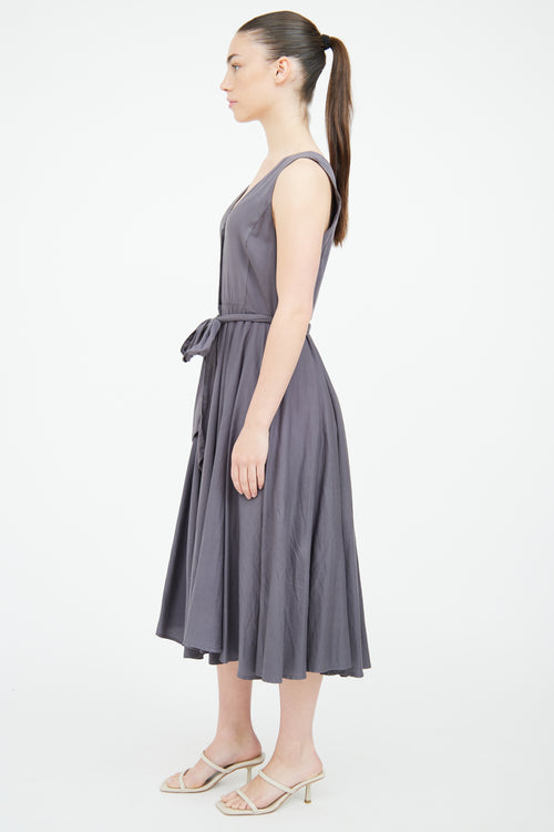 Xirena Grey Cotton Button Front Dress