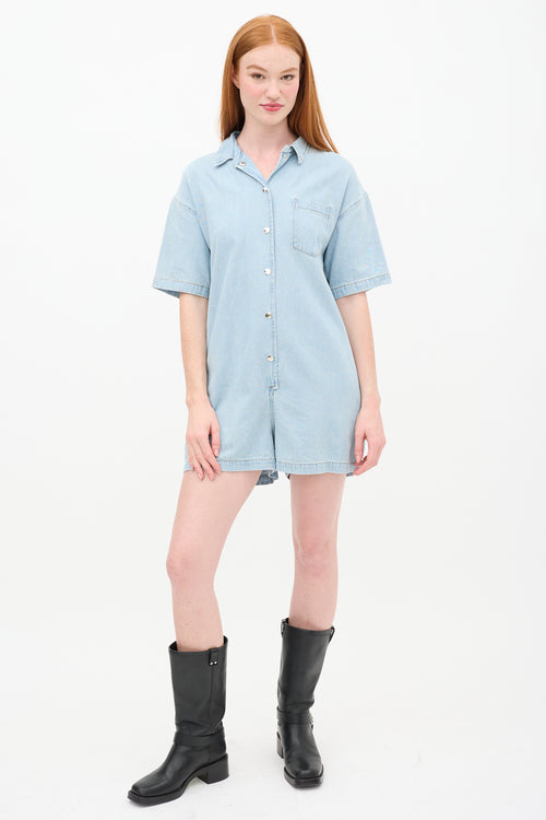 Xirena Light Wash Denim Andie Romper