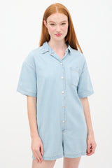 Xirena Light Wash Denim Andie Romper