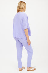 Xirena Purple Muslin Top & Pant Co-Ord Set