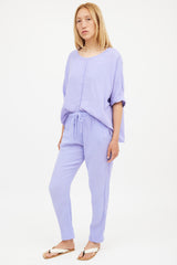 Xirena Purple Muslin Top & Pant Co-Ord Set