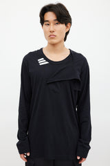 Y-3 Black & White Asymmetrical Top