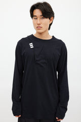 Y-3 Black & White Asymmetrical Top