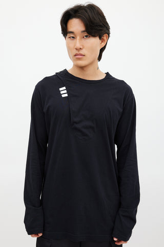 Y-3 Black & White Asymmetrical Top
