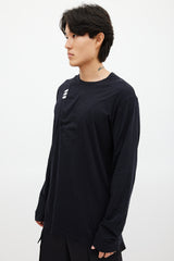 Y-3 Black & White Asymmetrical Top