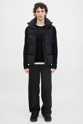 Y-3 Down & Nylon Hooded Vest