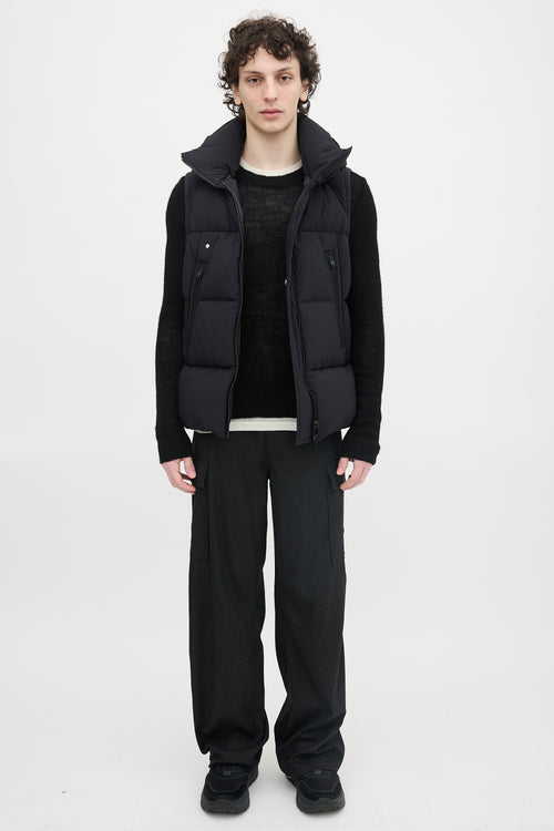 Y-3 Down & Nylon Hooded Vest