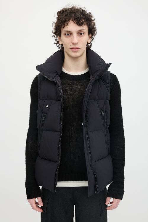 Y-3 Down & Nylon Hooded Vest