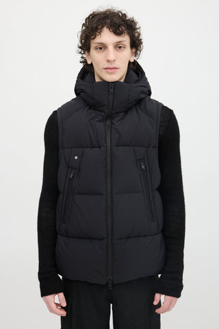 Y-3 Down & Nylon Hooded Vest