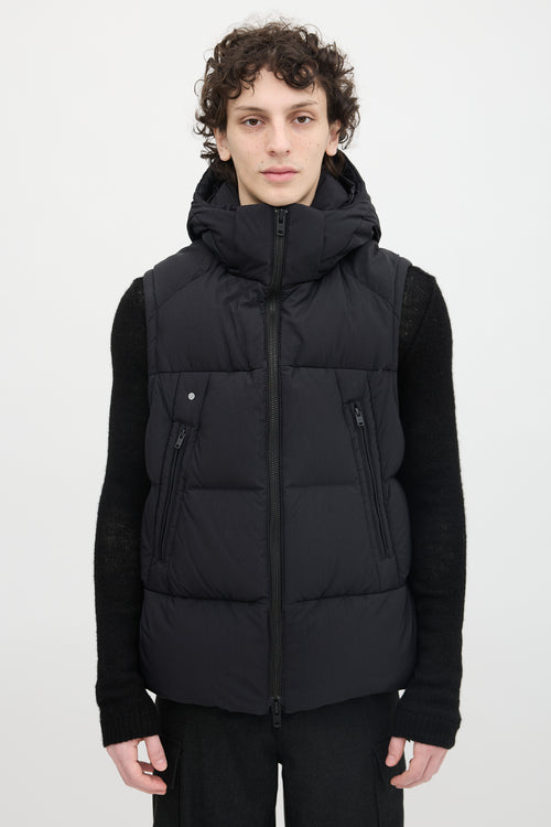 Y-3 Down & Nylon Hooded Vest